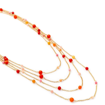 collana-multifilo-pietre-dure-multi-arancio-2- Mya Accessories