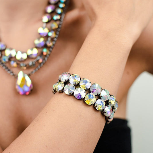 Bracciale a 2 fili con pietre in vetro boreale - Mya Accessories