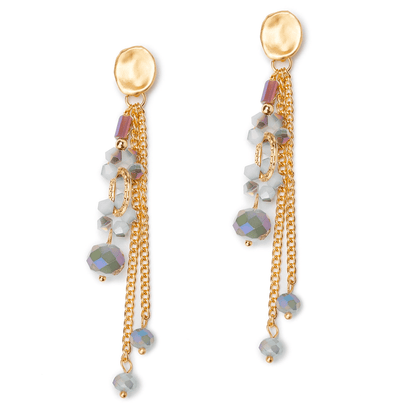 Orecchini a catena con pietre viola - Mya Accessories