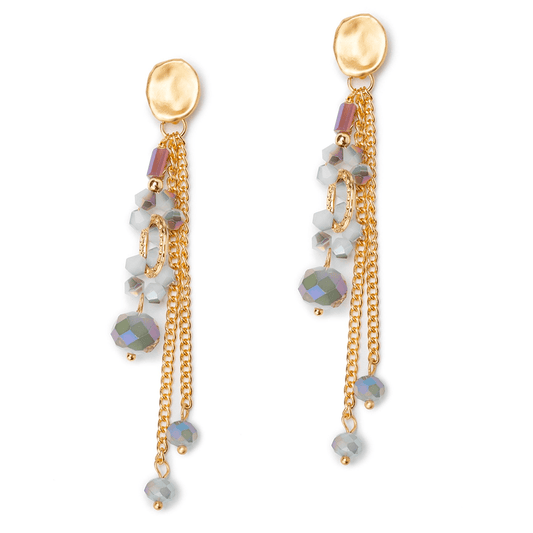 Orecchini a catena con pietre viola - Mya Accessories