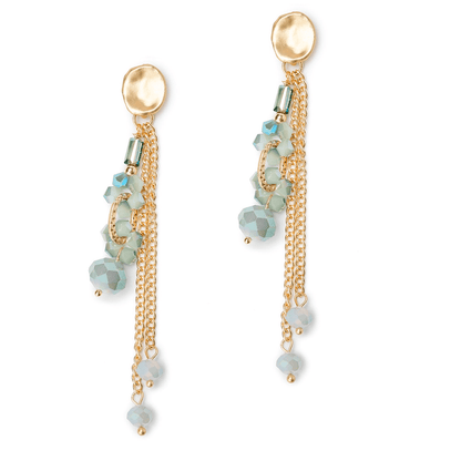 Orecchini a catena con pietre verde - Mya Accessories