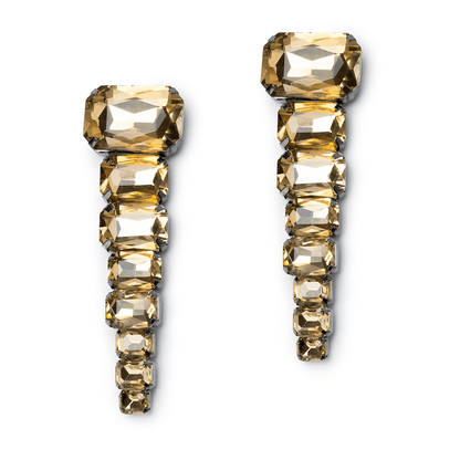 Orecchini in gun con pietre champagne - Mya Accessories