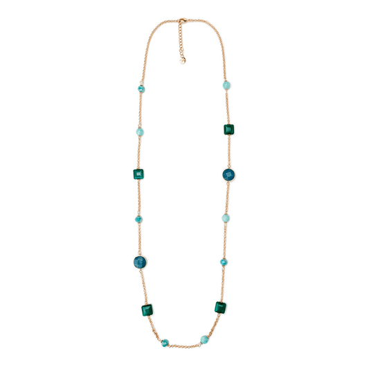 Collana lunga con pietre sui toni del blu - Mya Accessories