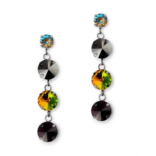 Orecchini in gun con pietre cristallo viola - Mya Accessories