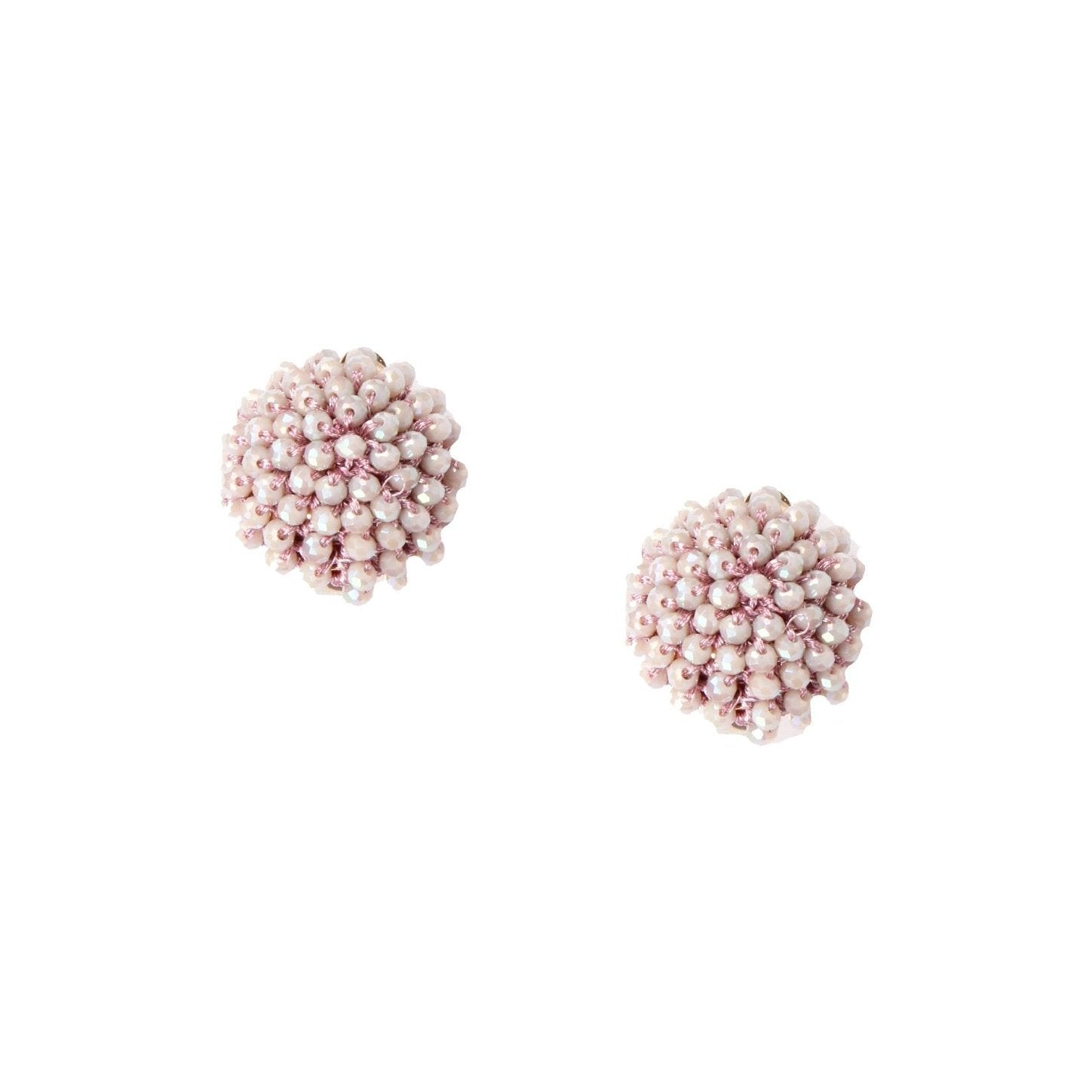 Orecchino a clip con microcristalli beige - Mya Accessories
