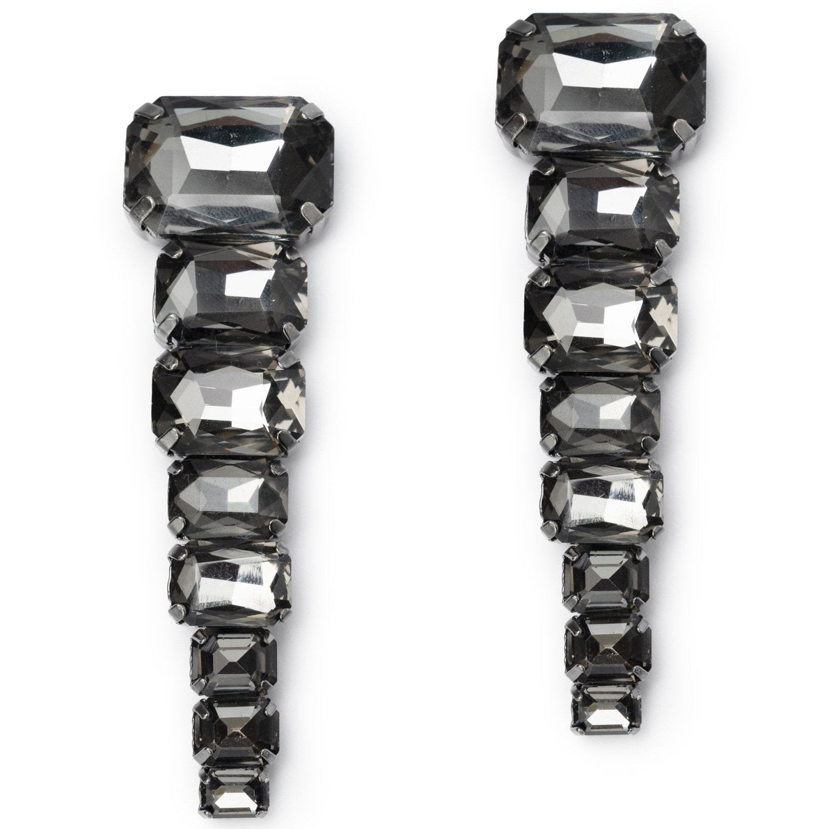 Orecchini in gun con pietre grigio scuro - Mya Accessories