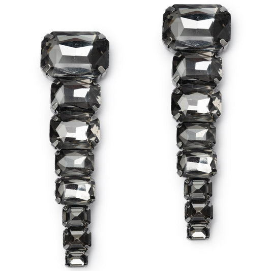 Orecchini in gun con pietre grigio scuro - Mya Accessories