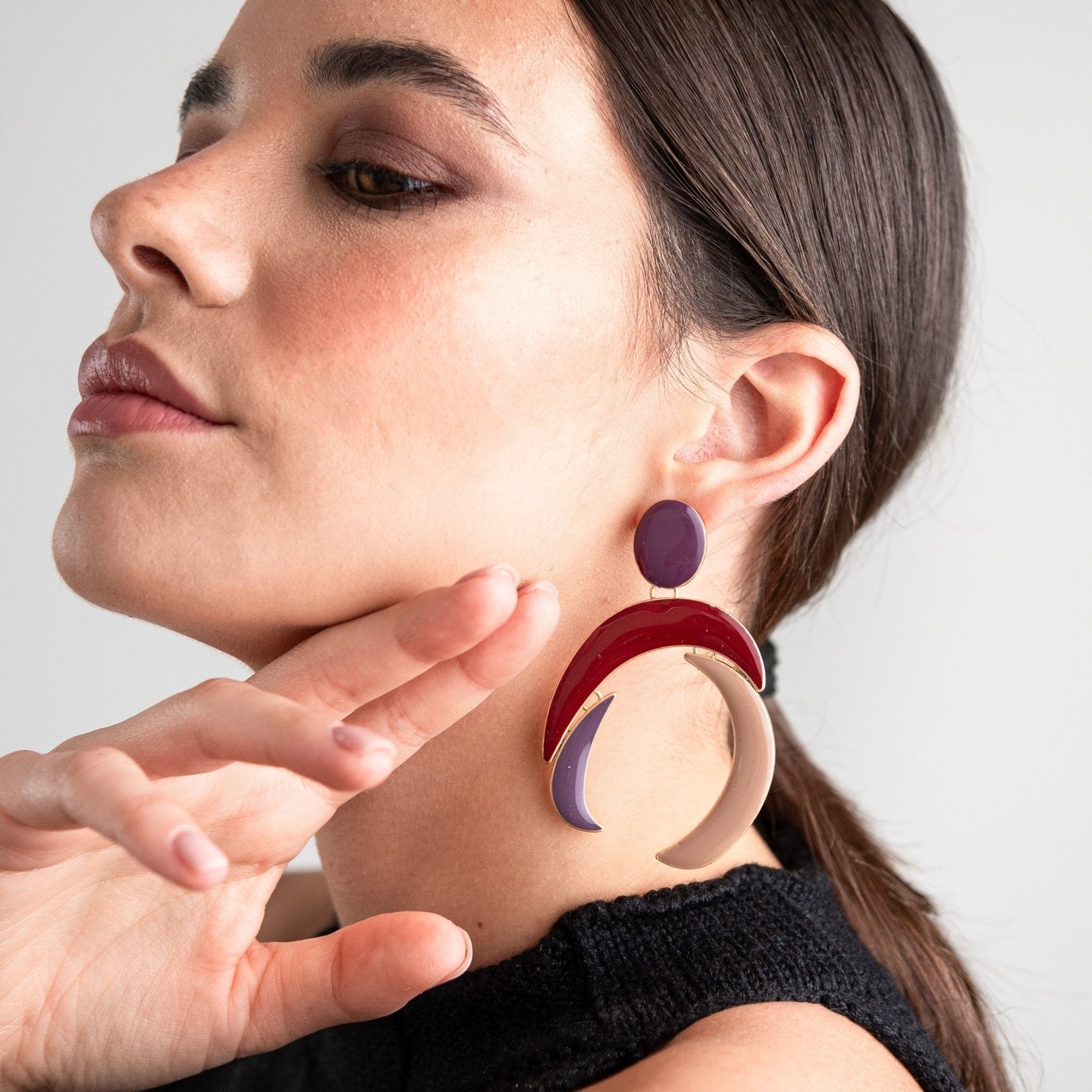 Orecchini smaltati viola - Mya Accessories