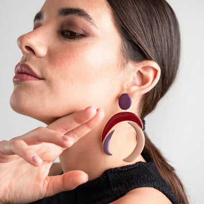 Orecchini smaltati viola - Mya Accessories